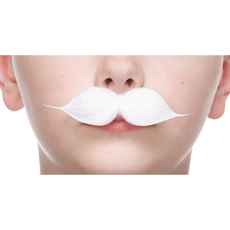 Puaro mustache for Kids, white 