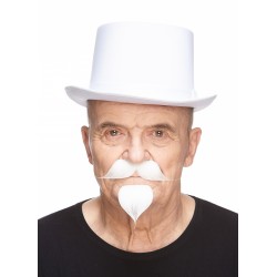 Colonel Sanders mustache with a Goatee, white