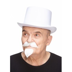 Colonel Sanders mustache with a Goatee, white
