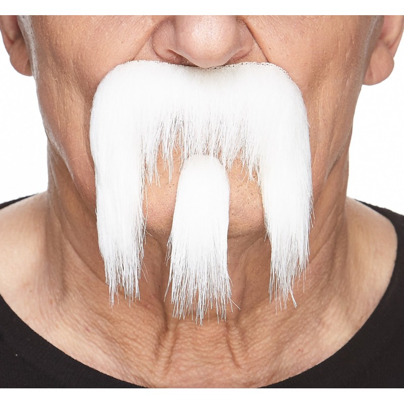 Mustache and beard, white
