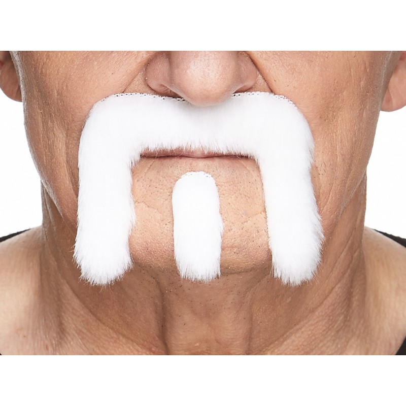 Mustache and beard, white