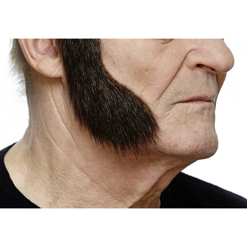 Sideburns, brown with gray