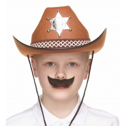 Spy mustache for Kids, black lustrous 