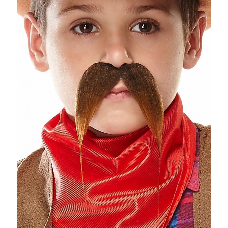 Kung-Fu Master mustache for Kids, brown 