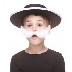 Fishermans mustache for Kids, white