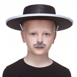 Policeman mustache for Kids, gray and white