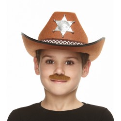 Policeman mustache for Kids, chestnut 