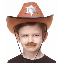 Policeman mustache for Kids, chestnut 