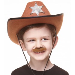 Policeman mustache for Kids, chestnut 