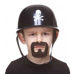 Inmate mustache and beard for Kids, dark brown