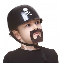 Inmate mustache and beard for Kids, dark brown