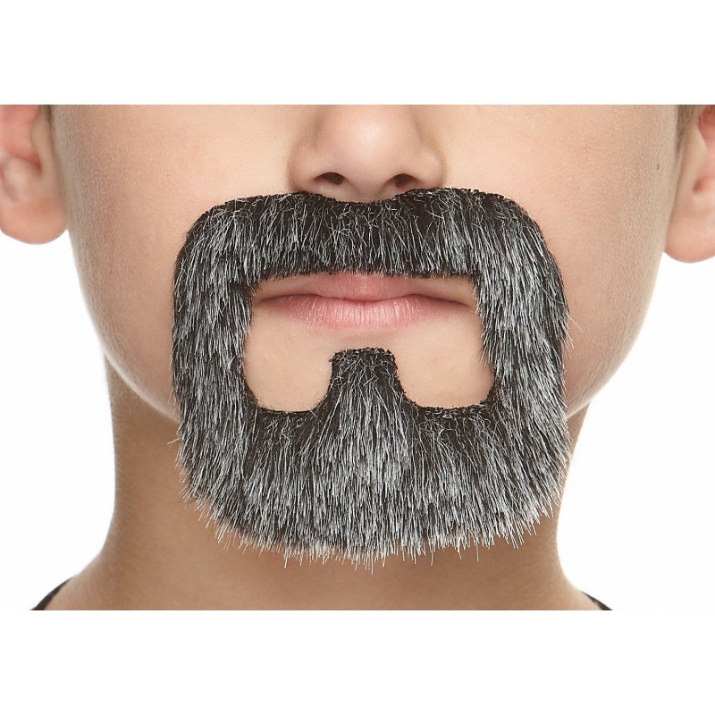 Inmate mustache and beard for Kids, salt and pepper