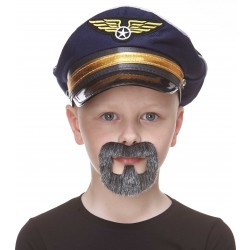 Inmate mustache and beard for Kids, salt and pepper