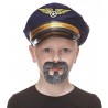 Inmate mustache and beard for Kids, salt and pepper