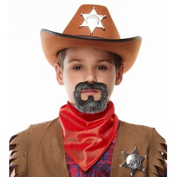 Inmate mustache and beard for Kids, salt and pepper