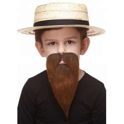 Philosopher mustache and beard for Kids, brown 