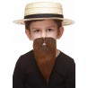 Philosopher mustache and beard for Kids, brown 