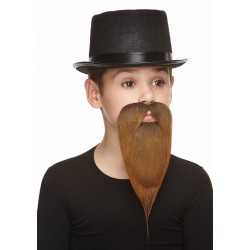 Philosopher mustache and beard for Kids, brown 