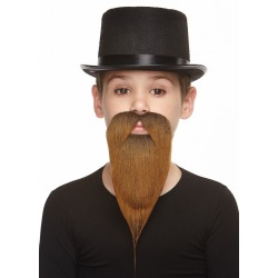 Philosopher mustache and beard for Kids, brown 