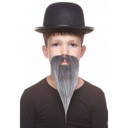 Philosopher mustache and beard for Kids, salt and pepper