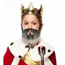 Nomad mustache and beard for Kids, salt and pepper