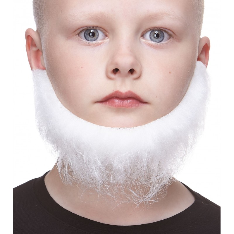 Morman mustache and beard for Kids, white