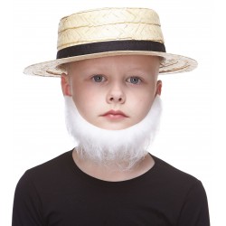 Morman mustache and beard for Kids, white