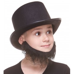 Morman mustache and beard for Kids, black