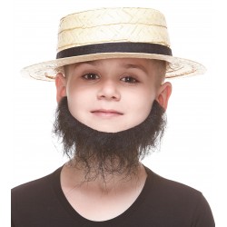 Morman mustache and beard for Kids, black