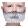 Nobleman mustache and beard for Kids, gray and white