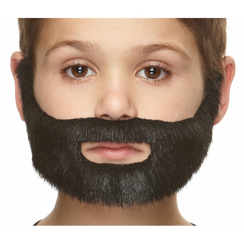 Nobleman mustache and beard for Kids, black lustrous