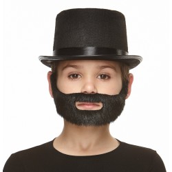 Nobleman mustache and beard for Kids, black lustrous