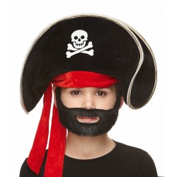 Nobleman mustache and beard for Kids, black lustrous