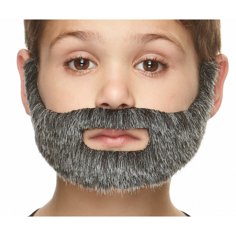 Nobleman mustache and beard for Kids, salt and pepper