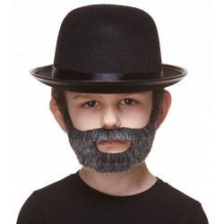 Nobleman mustache and beard for Kids, salt and pepper