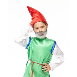 Short Boxed mustache and beard for Kids, gray and white