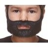 Short Boxed mustache and beard for Kids, black lustrous 