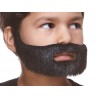 Short Boxed mustache and beard for Kids, black lustrous 