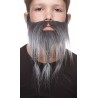 Braided Sea Captain mustache and beard for Kids, salt and pepper