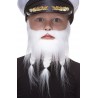 Braided Sea Captain mustache and beard for Kids, white 