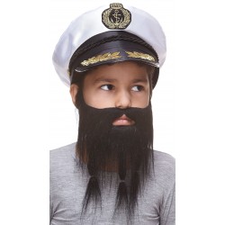 Braided Sea Captain mustache and beard for Kids, black