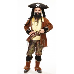 Braided Sea Captain mustache and beard for Kids, black