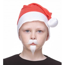 Handlebar with Goatee mustache and beard for Kids, white