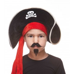 Handlebar with Goatee mustache and beard for Kids, black