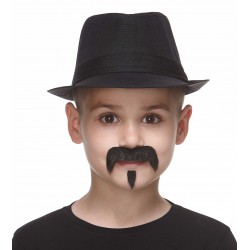 Zappa mustache and beard for Kids, black lustrous