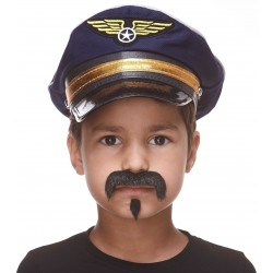 Zappa mustache and beard for Kids, black lustrous