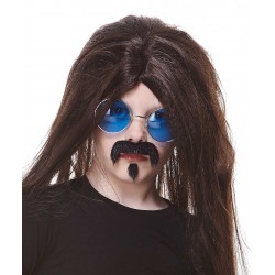 Zappa mustache and beard for Kids, black lustrous