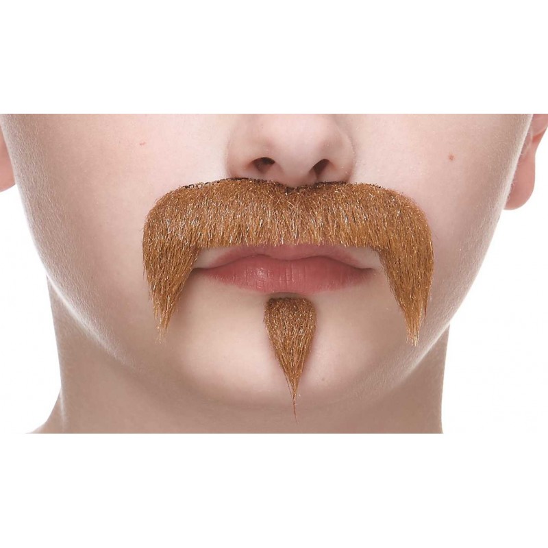 Zappa mustache and beard for Kids, chestnut 