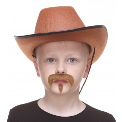 Zappa mustache and beard for Kids, chestnut 