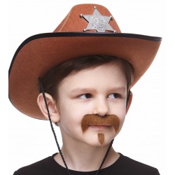 Zappa mustache and beard for Kids, chestnut 